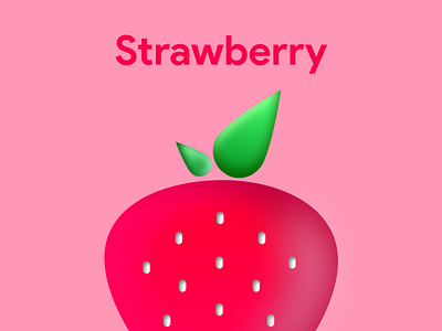 Strawberry fruit 3d 3d fruits app design design figma figmadesign fruits graphic design illustration logo ui web design