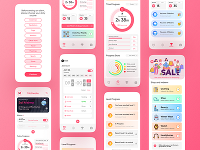 Motiwake Alarm App UI Design 1 3d adobexd animation app app design branding design figma figmadesign graphic design illustration logo motion graphics product design trending ui uiux uiux2022 web design youtube