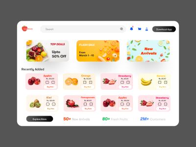 Health Fruits Landing Page UI Design