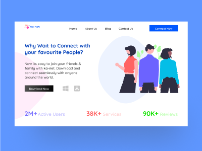 Ka-net Landing Page UI design