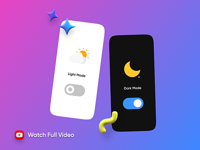 Toggle Switch Design for Light Mode - Dark Mode 3d app design branding dark mode design designui ux figma figmadesign illustration light mode logo toggle switch ui design web design