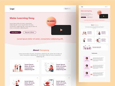Online Learning Website Landing page design 1 figma figmadesign landing page learning online courses uiux web design website