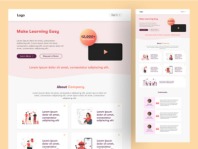 Online Learning Website Landing page design 1