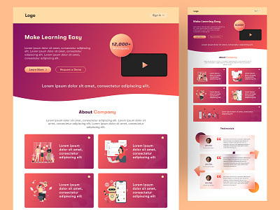 Online Learning Website Landing Page design 2 design figma figmadesign landing page ui uiux web design website