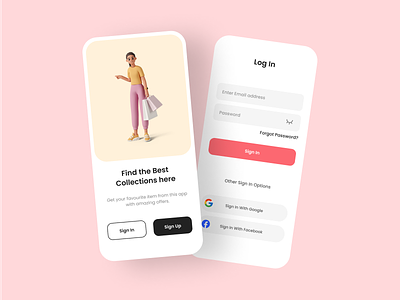 Online Shopping App UI design - Sign up page