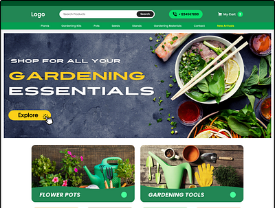 Online Plants Website UI design design figma figmadesign online website plants shopping ui ux web design website
