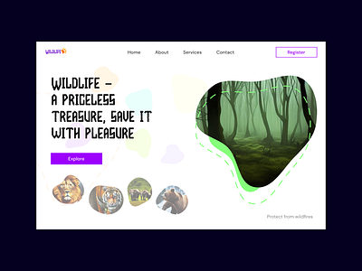Wildlife Web Header UI design design figma figmadesign graphic design landing page ui web design web header website