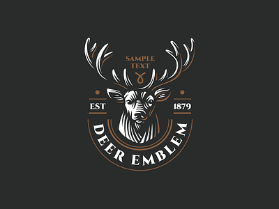 Deer animal deer emblem head logo