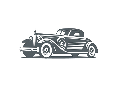 Car car line logo old retro