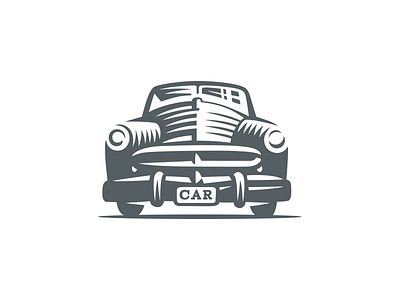 Car 6 car line logo old retro style