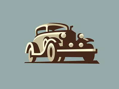 Classic car car illustration logo old retro style