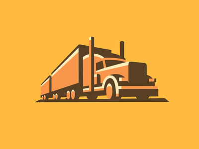 Truck 3 car illustration logo truck