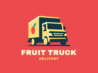 Fruit truck car fruit illustration logo truck