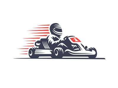 Karting car illustration kart karting logo