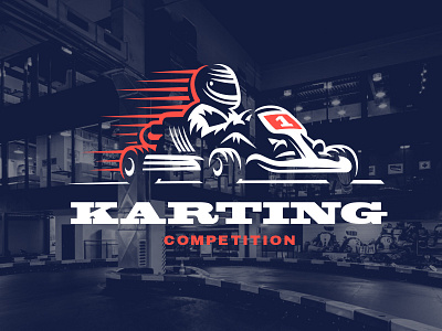 Karting logo car illustration kart karting logo