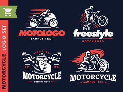 Motorcycle Logo Templates bike biker chopper classic icon logo motocross motorcycle racer rider sport