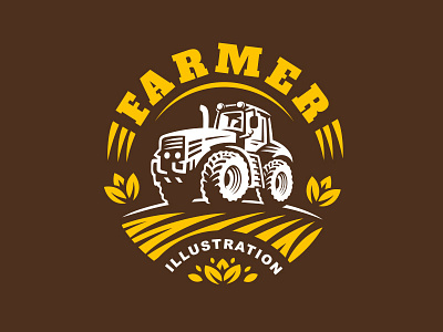 Tractor icon illustration logo tractor