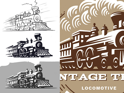 Locomotive illustration locomotive logo train