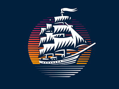 Sailing Ship illustration logo sailing ship