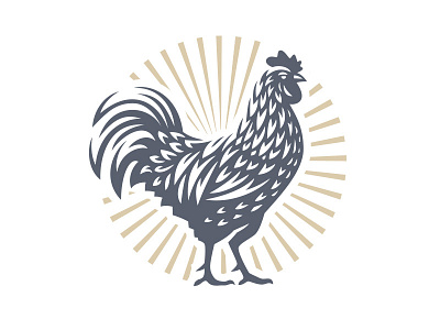 Rooster illustration logo rooster