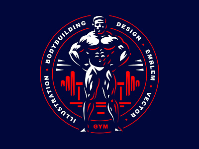 Bodybuilding bodybuilding emblem logo men muscles