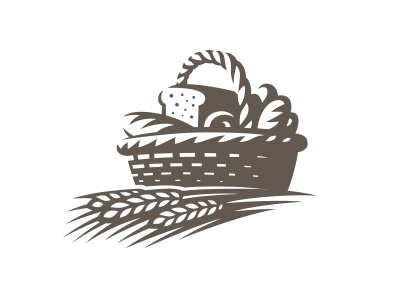 Bakery bakery basket bread food logo wheat