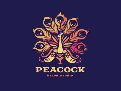 Peacock bird logo peacock