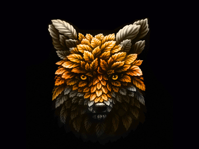 Fox & autumn. animal fox illustration