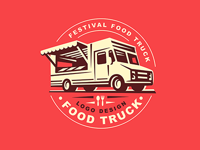 Food Truck food logo template truck