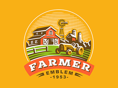 Farm farm farmer logo ranch tractor