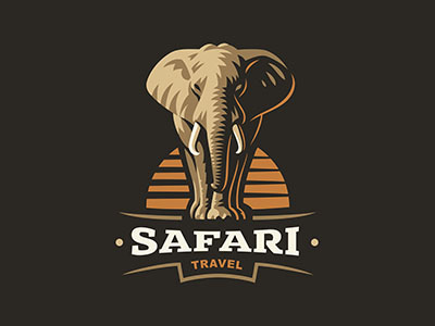 Elephant elephant illustration logo safari travel