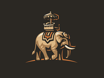 Elephant elephant illustration logo travel