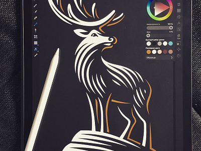 Deer affinity deer illustration ipadpro logo
