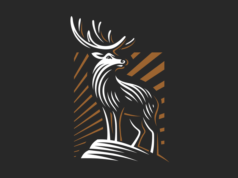 Deer animal animation deer design illustration line logo style vector