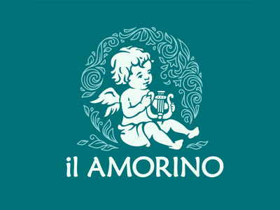 il Amorino variants fin angel character logo wedding