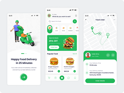 Food Delivery - Mobile Apps apps delivery delivery apps details page fodd delivery apps food food apps food delivery food design food order food product location maps mobile apps mobile design product design track delivery ui design ux design ux ui
