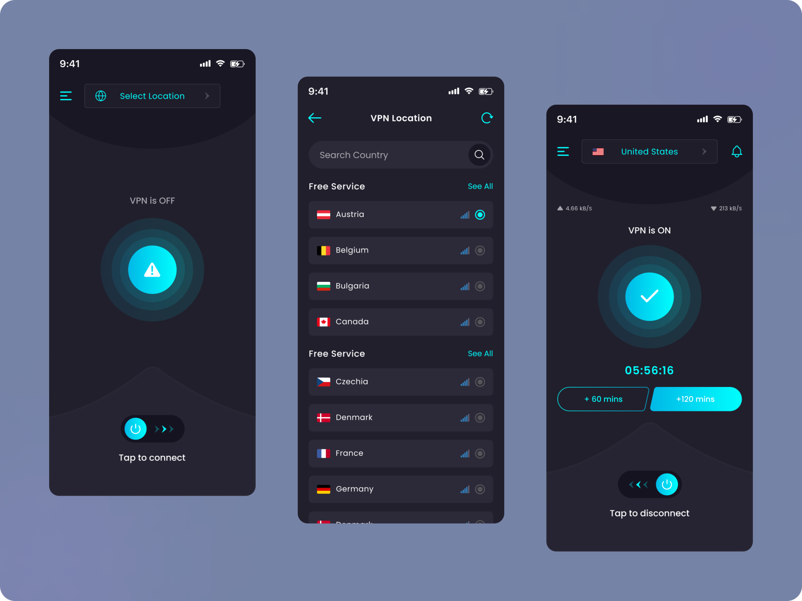 VPN Mobile App by Saiful Islam on Dribbble