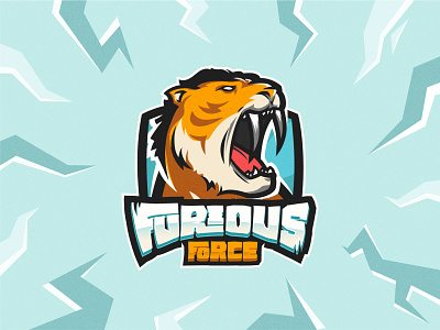 Furious Force | Mascot Logo Design branding esports logo furious logo gaming logo ice age logo logo blueprint mascot logo sabertooth tiger logo sabretooth tiger sabretooth tiger mascot logo team logo tiger logo tiger mascot logo