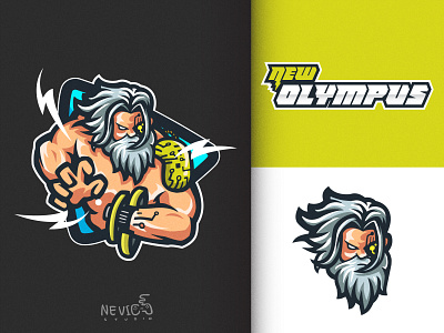 New Olympus | Mascot Logo Design cyborg mascot esports logo gods logo greek gods illustration greek gods logo greek mascot logo mascot logo olympus logo thunder mascot logo zeus logo