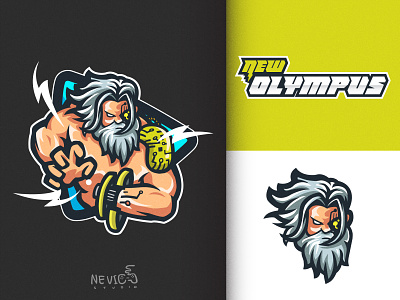 New Olympus | Mascot Logo Design cyborg mascot esports logo gods logo greek gods illustration greek gods logo greek mascot logo mascot logo olympus logo thunder mascot logo zeus logo