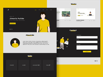 Portfolio Website clean design illustration landing page minimal portfolio portfolio website ui ux web web design web page