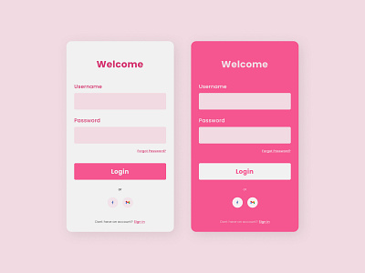 Mobile Login Page clean design landing page login page minimal mobile pink sign in page simple ui ux