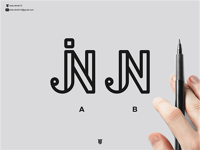 monogram JN brand branding design graphic design icon letter letttering line logo logo ideas logo inspir logo inspirration logo type logos monogram typography usa