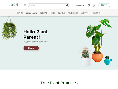 Garden e-commerce website branding design graphic design illustration typography ui ux vector website