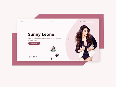 Landing page for Sunny Leone design graphic design illustration landing design landing page portfolio typography ui