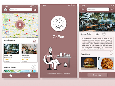 Cafe Finder App Exploration app design graphic design illustration ui ux web design