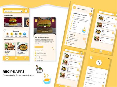 Recipe App Exploration app branding design graphic design ui ux web design