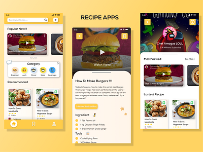 Recipe Apps app branding design graphic design ui ux web design