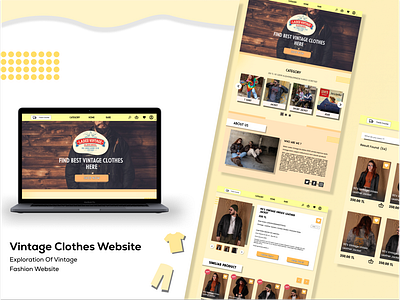 Vintage Clothes Landing page app branding design graphic design ui ux web design