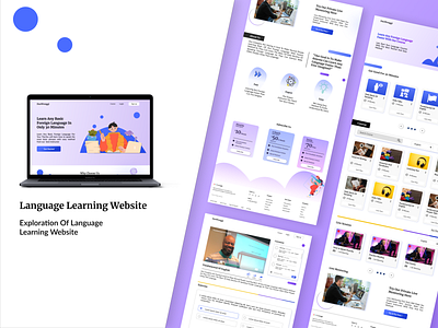 Landing Page - Language Learning Website app branding design graphic design illustration logo ui ux vector web design
